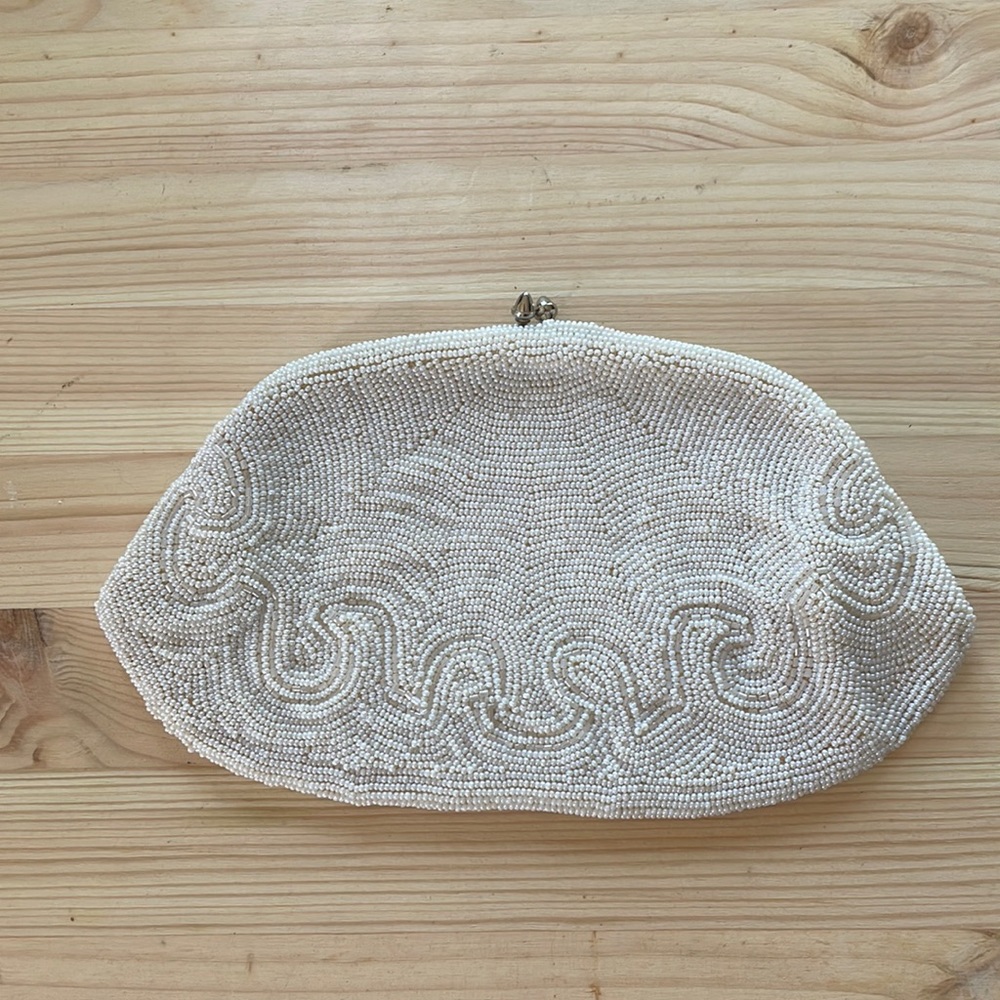 White beaded bag
